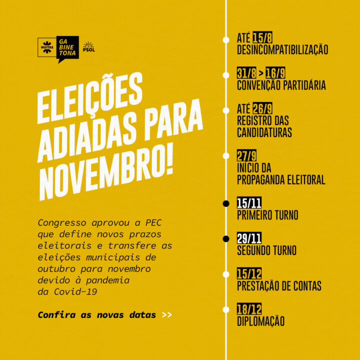 Eleições adiadas para novembro